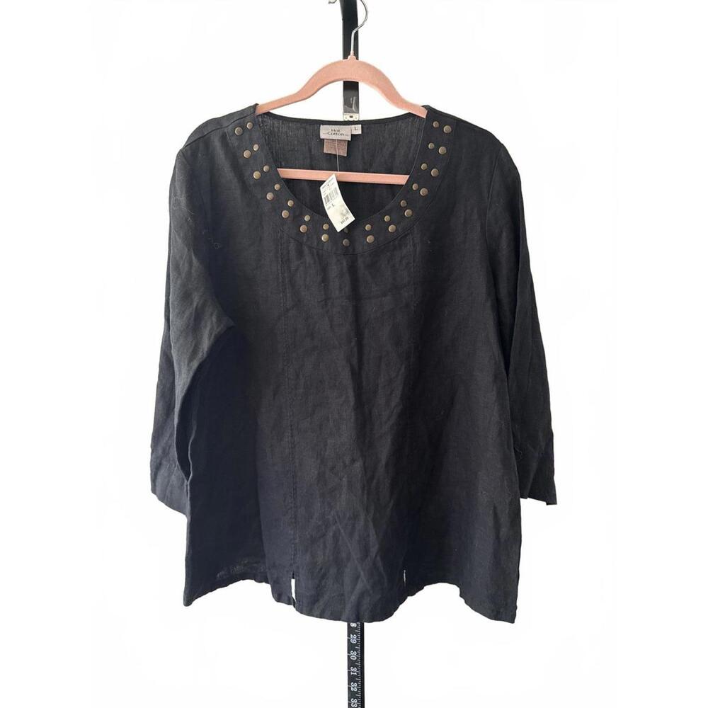 Hot Cotton Black Women's Long Sleeve Top Size L